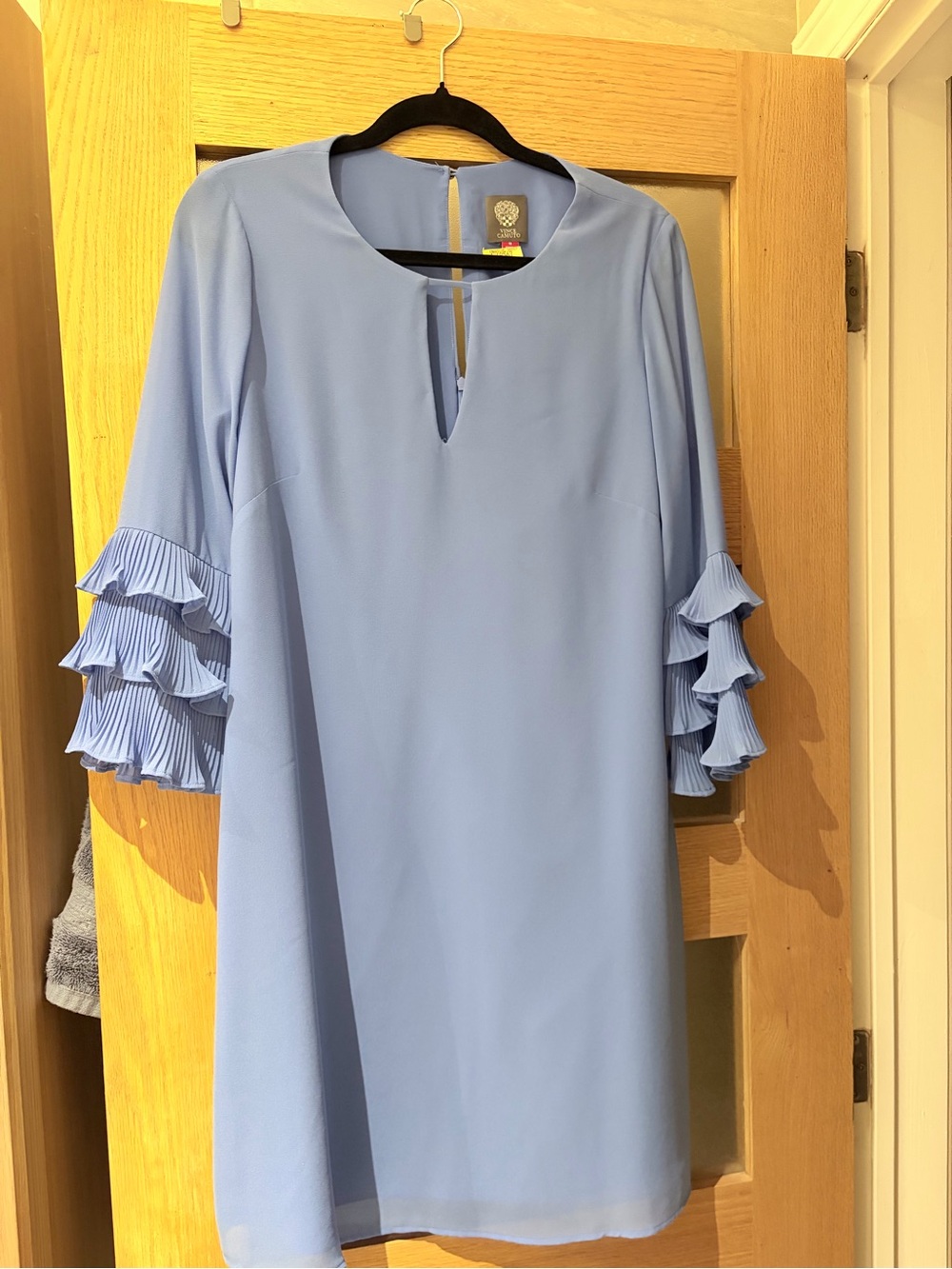 Light Blue Ruffle Sleeve Mini Dress - Elegant Casual